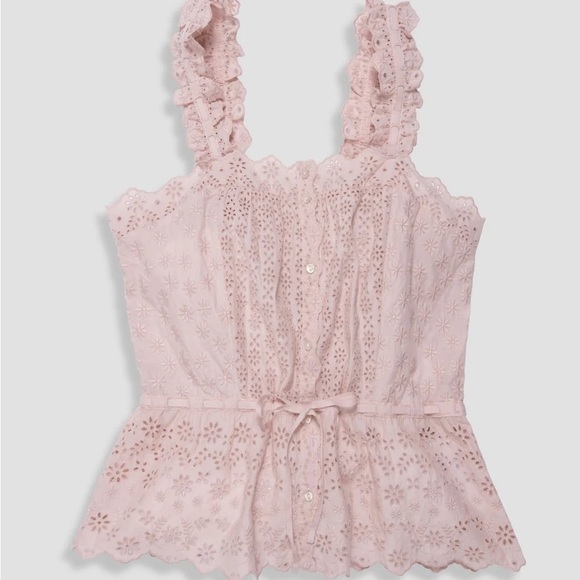 NWT UNSUBSCRIBED ROSE EYELET TANK - Picture 2 of 9